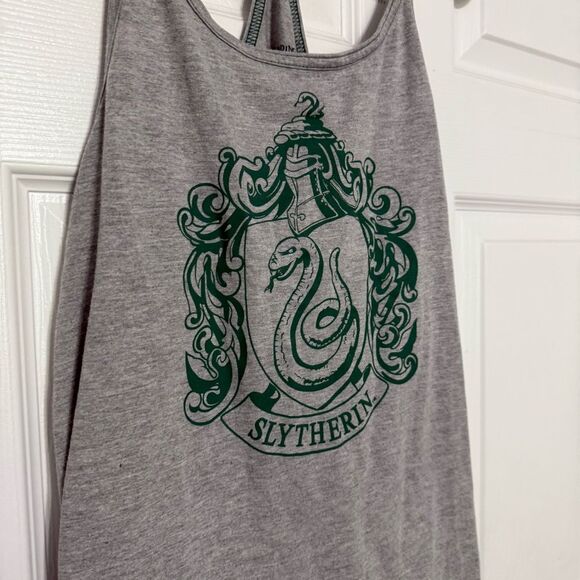 Warner Bros. Harry Potter Slytherin Gray and Green Tank Top L - Picture 3 of 8
